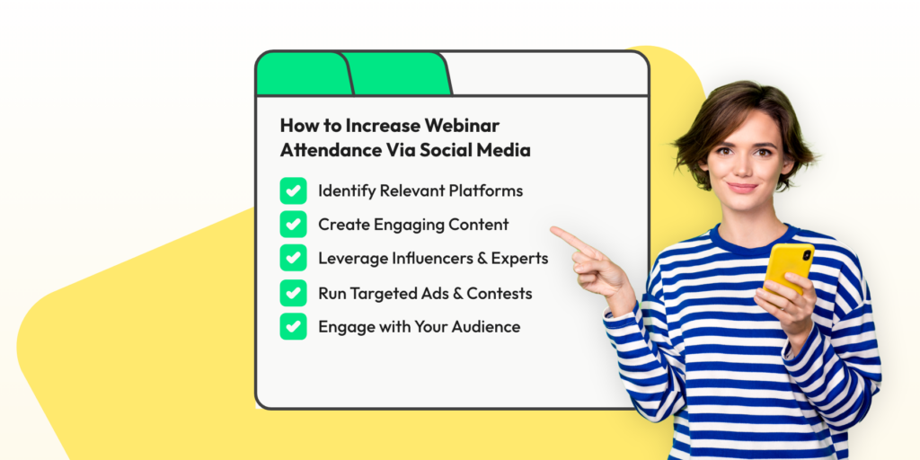 An image showing how to use social media to increase webinar attendance