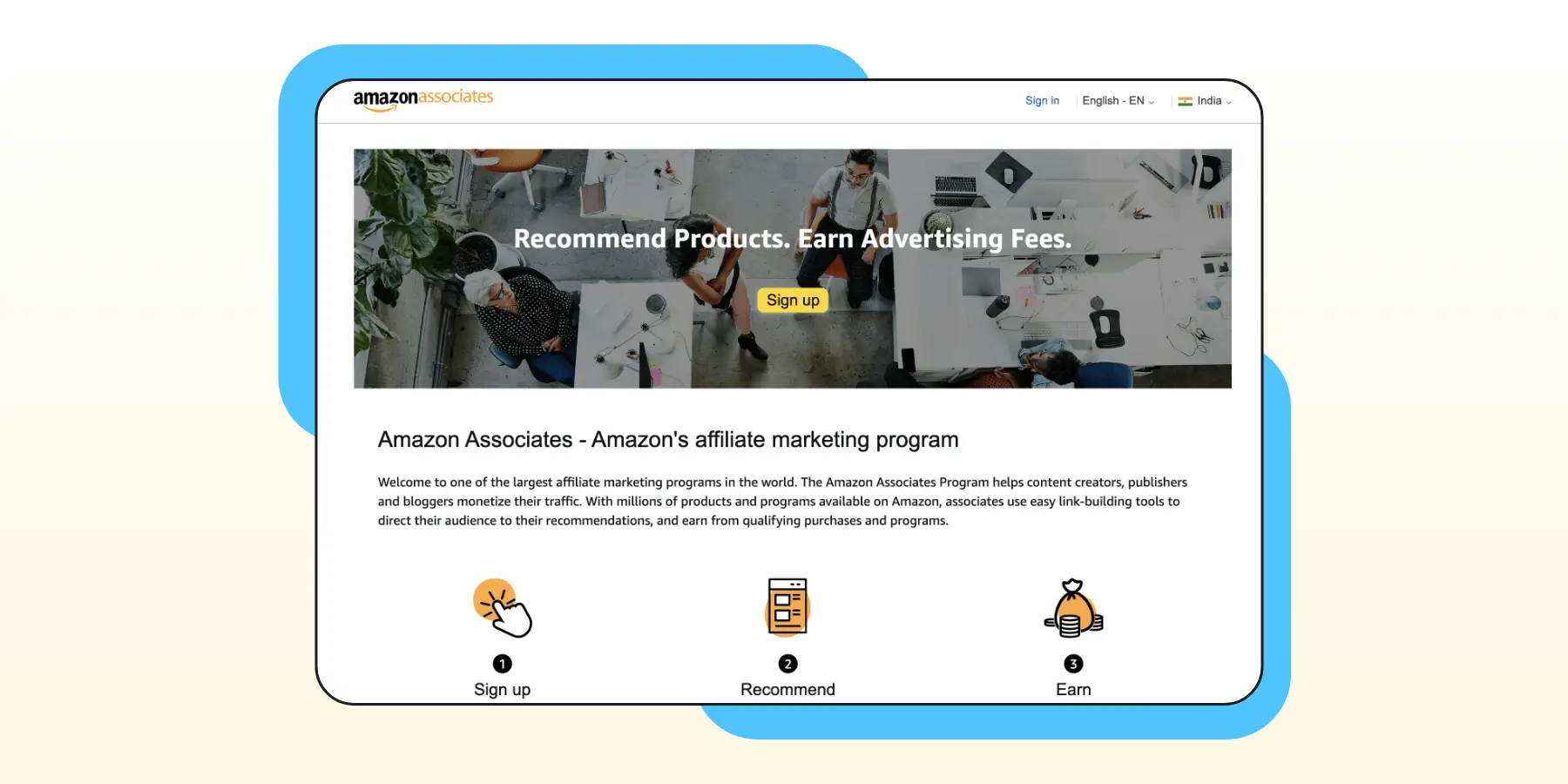 Amazon associates, wati affiliate program, affiliate program, commission, extra income, products, amazon, signup, recommend, earn