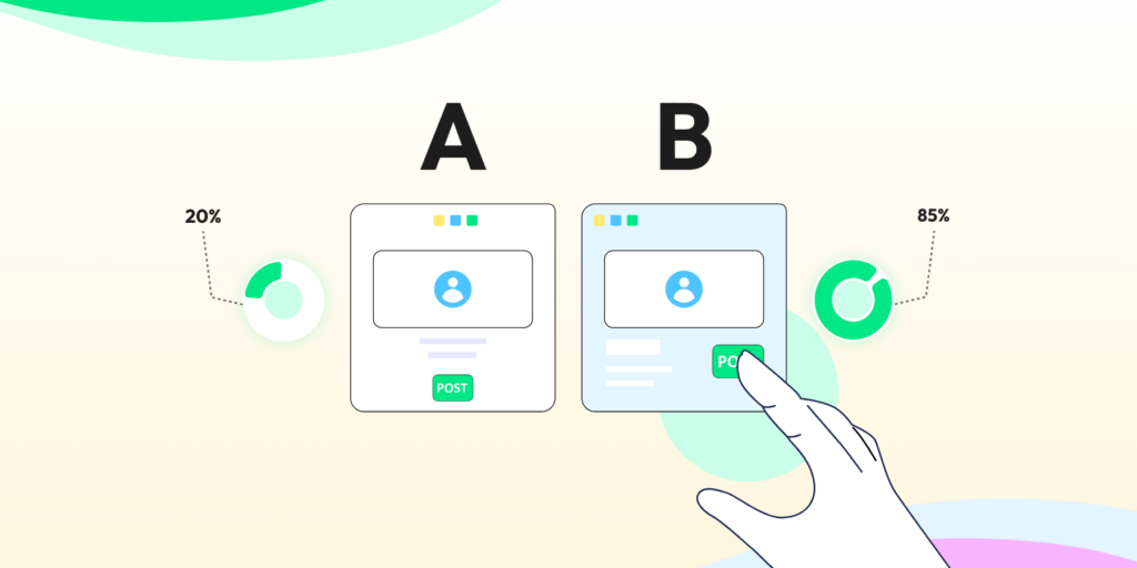 An illustration showing A/B Testing.